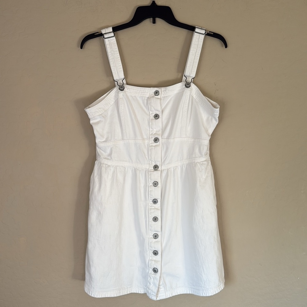 American Eagle, XL, white overall mini dress